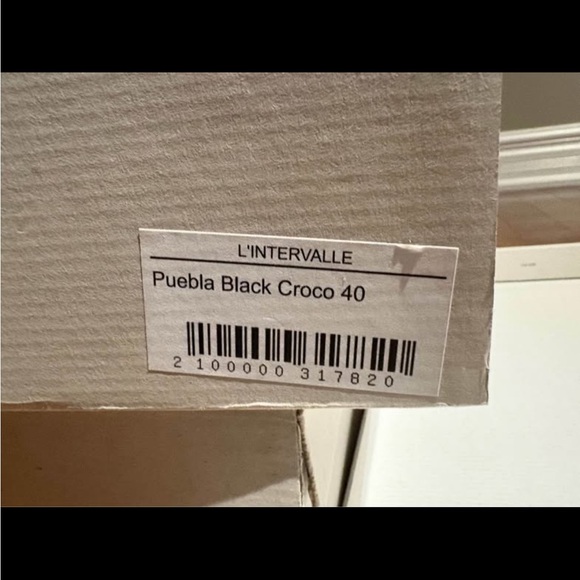 L'INTERVALLE Black Croco Knee-High Boots - Picture 2 of 2